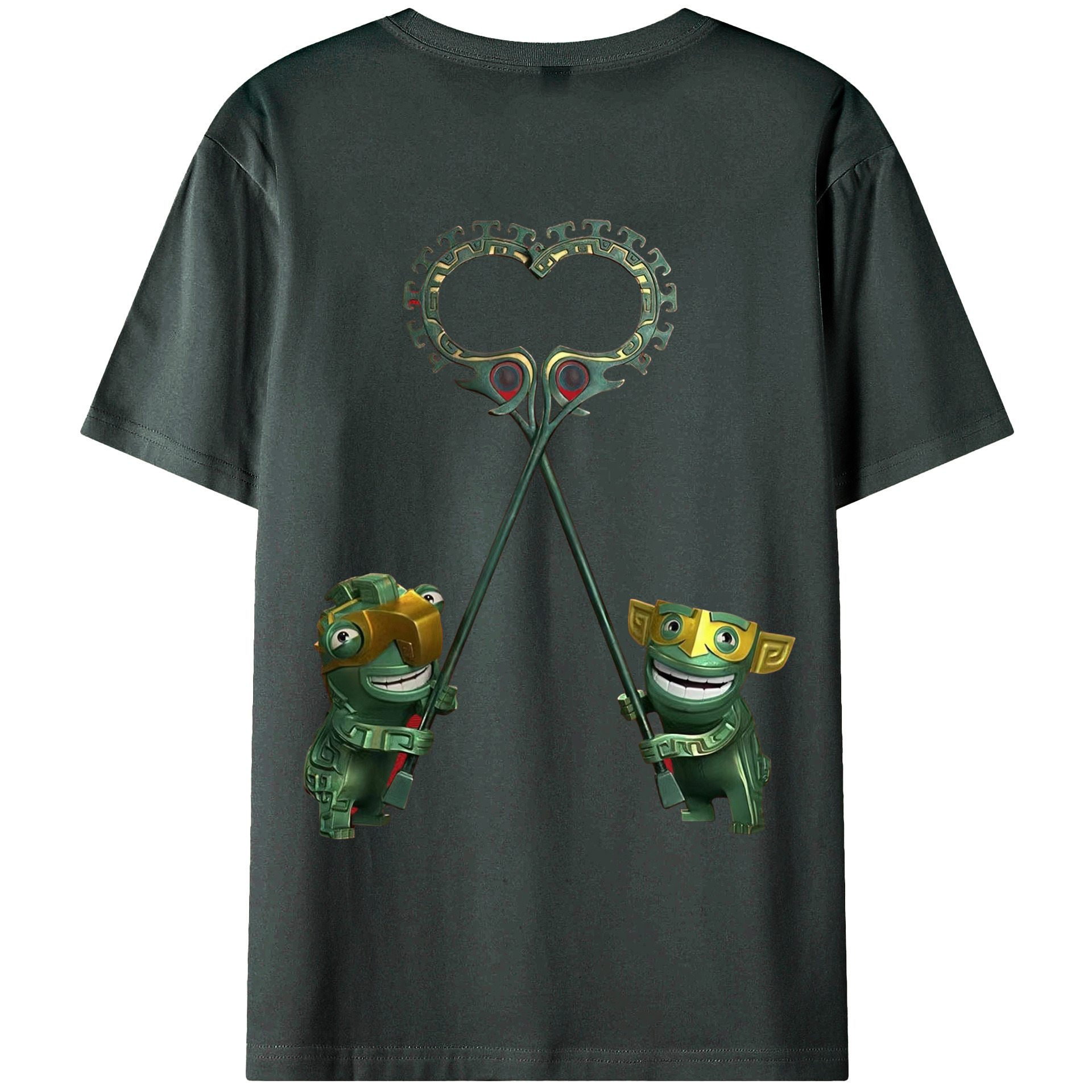 （画像用） Ne Zha 2 ナタ 魔童の大暴れ 綿100％ メンズ半袖Tシャツ（バックプリント） 通気性